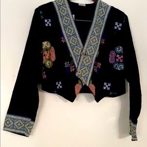 Vintage Cropped blazer embroidered